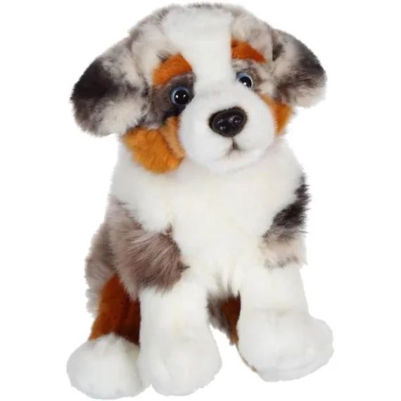 Peluche – Gipsy Toys – Chien assis – 25cm – Berger Australien blanc