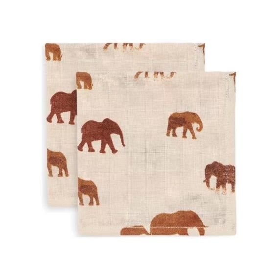 Lot de 2 maxi langes en mousseline de coton Savannah (115 x 115 cm)