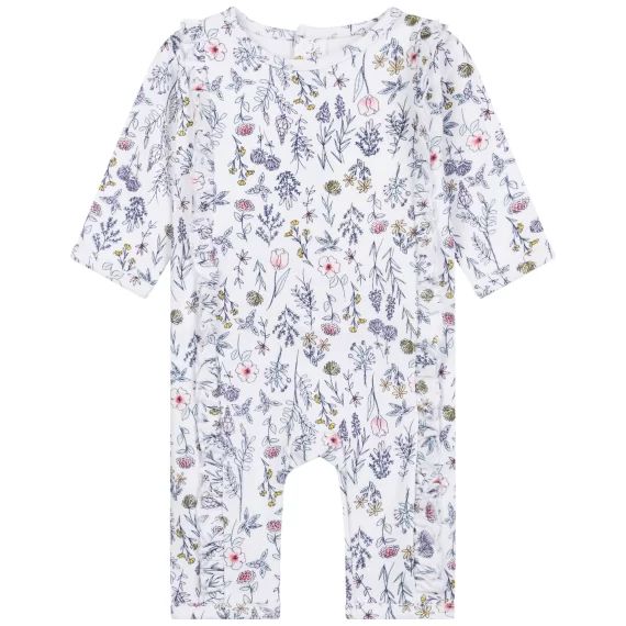 Pyjama sans pieds à motif Fille Blanc