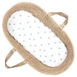 Drap Housse Couffin Ovale Bleuet Imprimé Floral