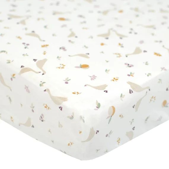 Drap-housse En Coton Sidonia Blanc Imprimé Minimaliste