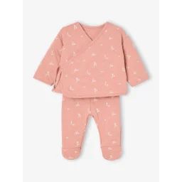 Ensemble naissance fleuri rose