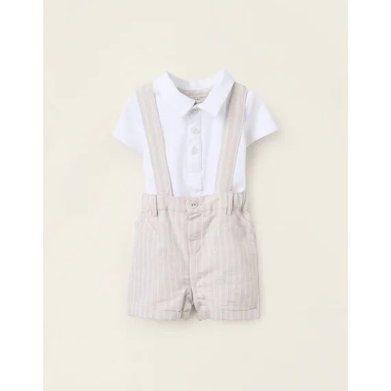 Polo + Short Avec Bretelles Amovibles Beige Clair