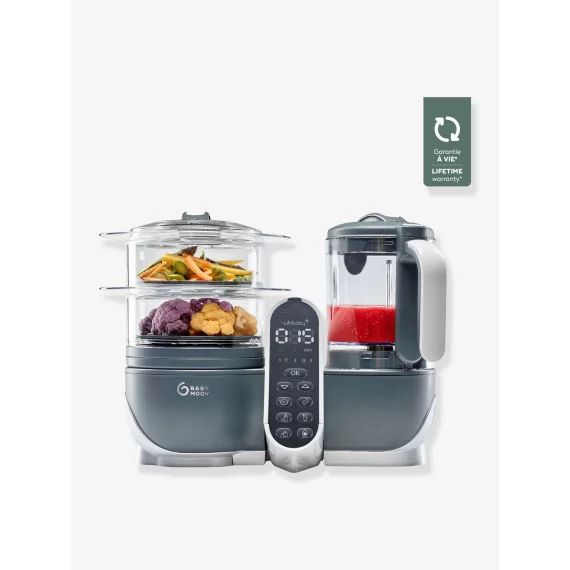 Robot multifonction BABYMOOV Nutribaby+ Préparateur culinaire cuiseur et mixeur industrial grey