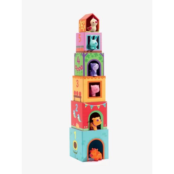 Cubes imagiers Topanifarm DJECO multicolore
