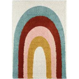 Tapis Enfant Arc En Ciel Aquarelle En Polypropylène Beige