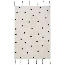 Tapis Enfant Nümi Tissé Main Coton Naturel / Noir 100×150 – Nattiot Noir