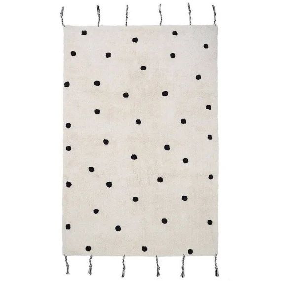 Tapis Enfant Nümi Tissé Main Coton Naturel / Noir 100×150 – Nattiot Noir