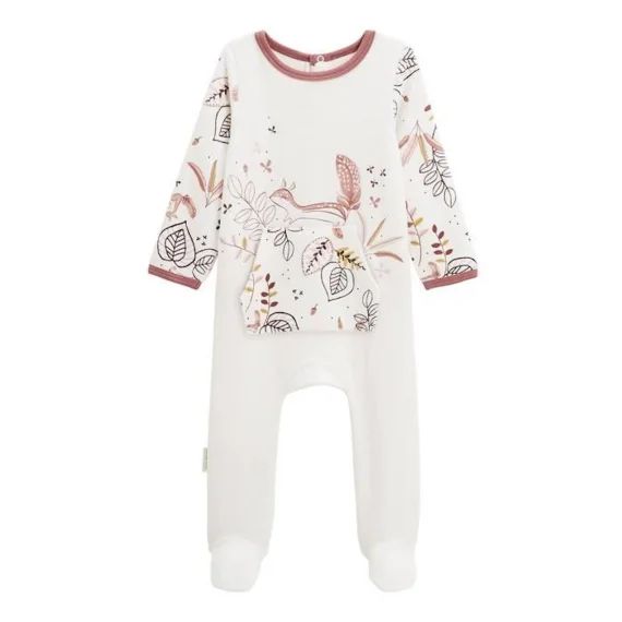 Pyjama bébé en velours Léonie blanc