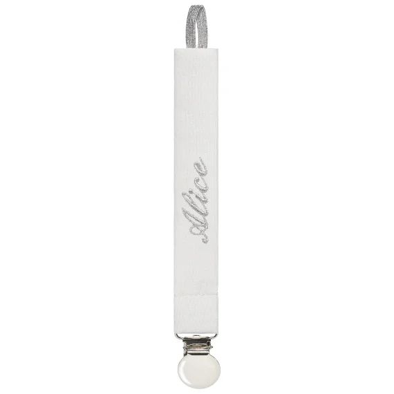 Attache sucette grise (personnalisable)