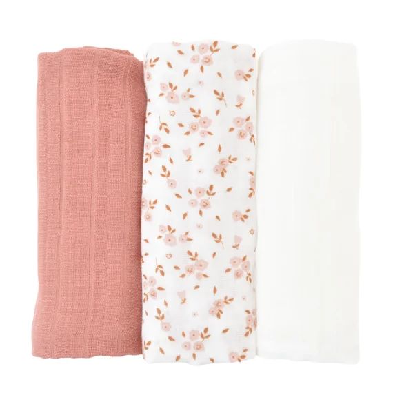 Lot de 3 langes bébé coton bio* Thaïs