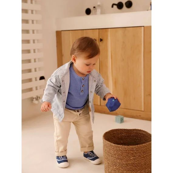 Veste rayée bébé rayé bleu