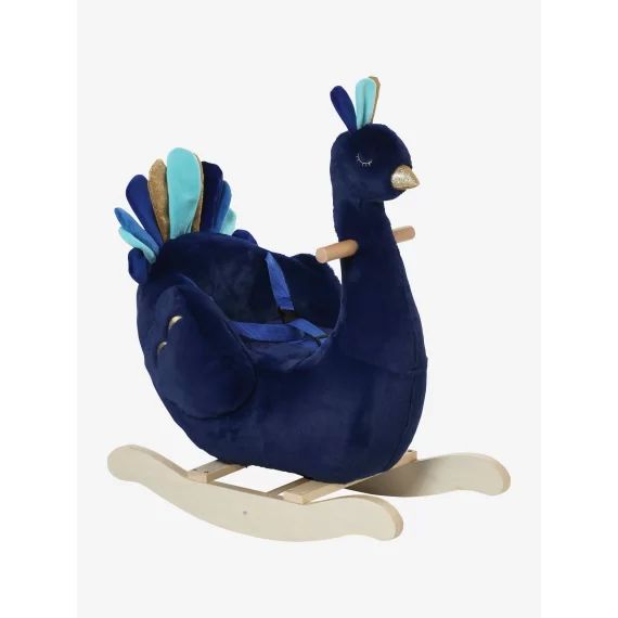 Paon à bascule en bois FSC® bleu