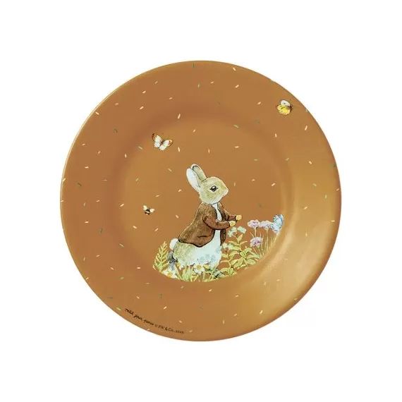 Assiette Pierre Lapin bleue ocre (20 cm)