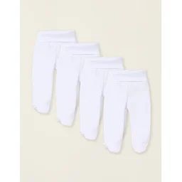 Pack 4 Pantalons À Pieds En Pointelle Blanc