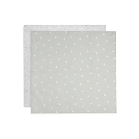 Lange gaze de Coton DottedRabbit Nougat GOTS (2 pcs) gris