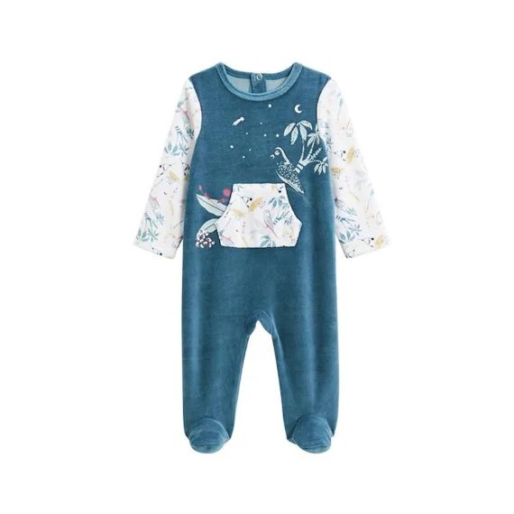 Pyjama Bébé En Velours Bianca Bleu