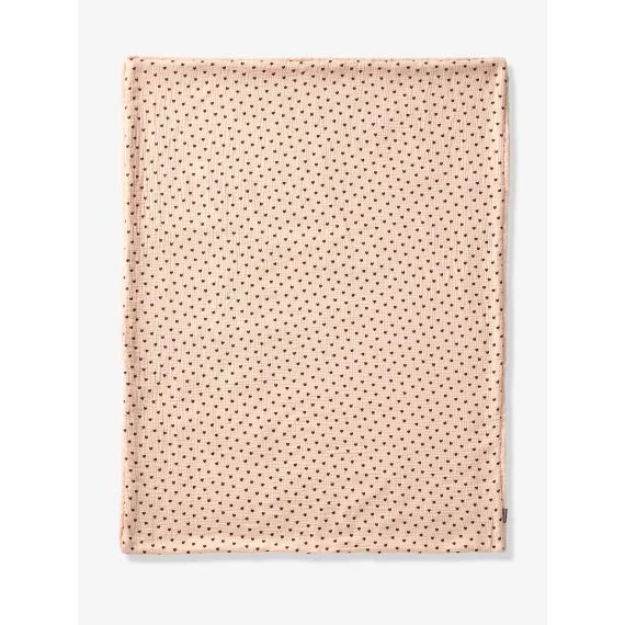 Couverture gaze de coton et fausse fourrure LOVELY LÉO rose imprimé