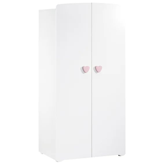 Armoire 2 portes New Basic Boutons coeur rose