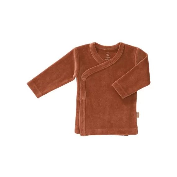 Cardigan croisé en velours bio Copper (3-6 mois : 60 à 67 cm)