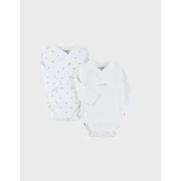 Lot De 2 Bodies Croisés En Coton Blanc