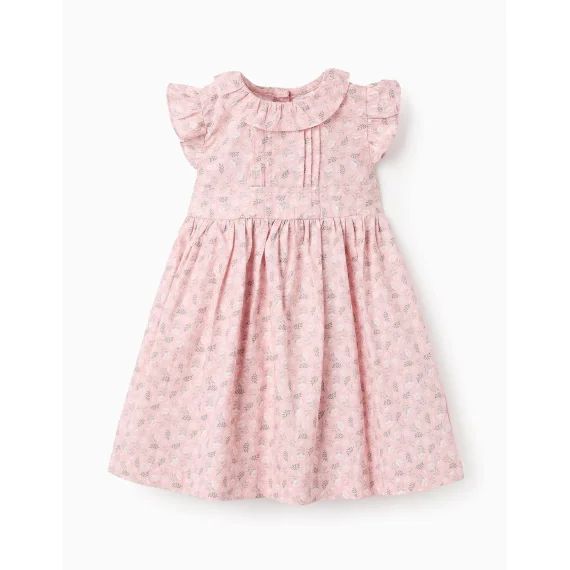 Robe En Coton Floral Rose Clair