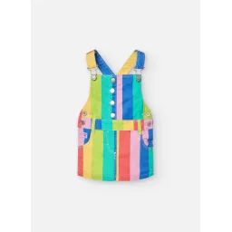 Robe Chasuble En Coton Avec Imprimé Rayures Multicolore