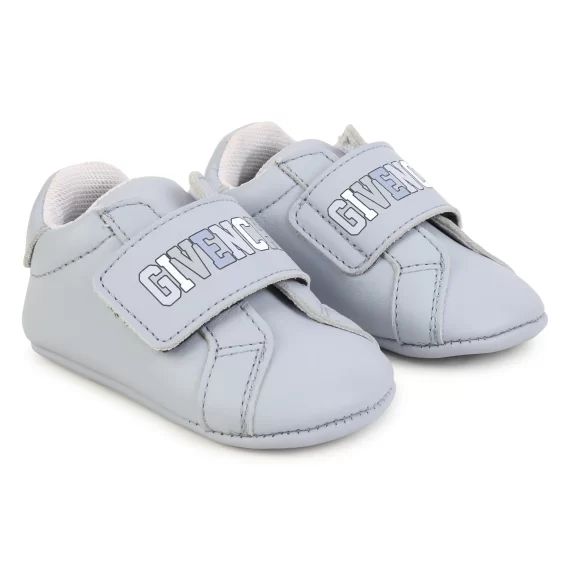 Chaussons à scratchs en cuir UNISEXE Bleu