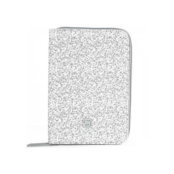 Protège carnet de santé Flower mellow gris