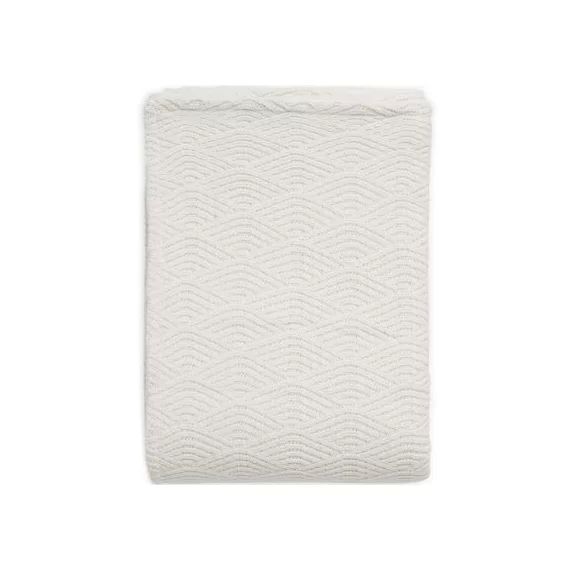 Couverture en tricot crème blanc (75 x 100 cm)