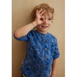 Chemise Bébé En Gaze De Coton Gamboa Bleu