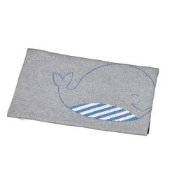 Couverture maille en coton gris gris