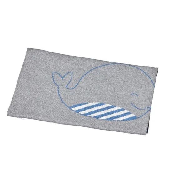 Couverture maille en coton gris gris