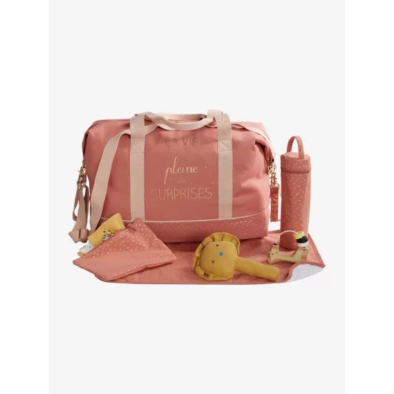 Sac à langer week-end MALAGA rose poudré