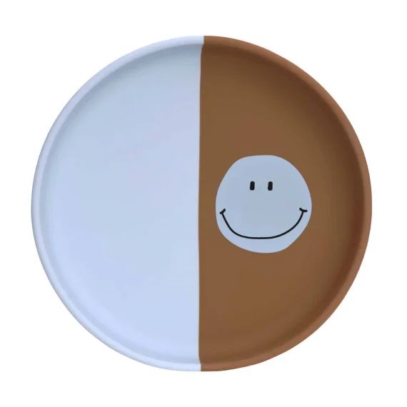 Assiette En Silicone Happy Rascals Bleu