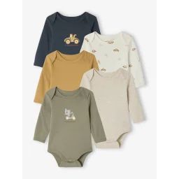 Lot de 5 bodies naissance avec ouverture américaine kaki
