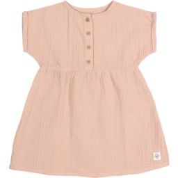 Robe en mousseline de coton bio GOTS rose (3-6 mois)
