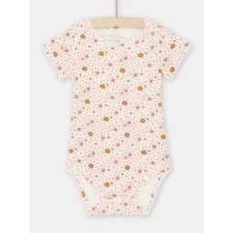 Body Écru Et Rose À Imprimé Fleuri Bébé Fille