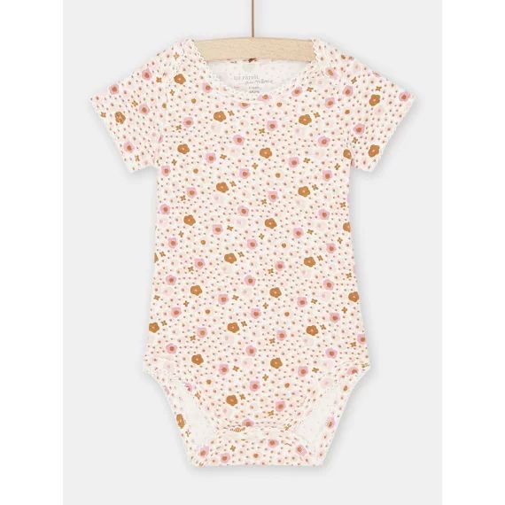 Body Écru Et Rose À Imprimé Fleuri Bébé Fille