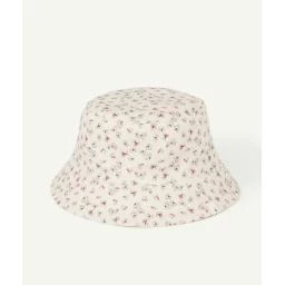 Bob réversible bébé fille en coton rose poudrée et imprimé –  – Soldes
