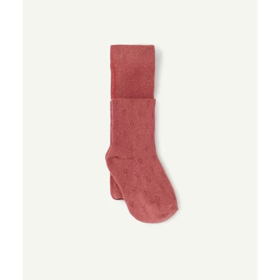 Collants ajourés bébé fille rouge foncé