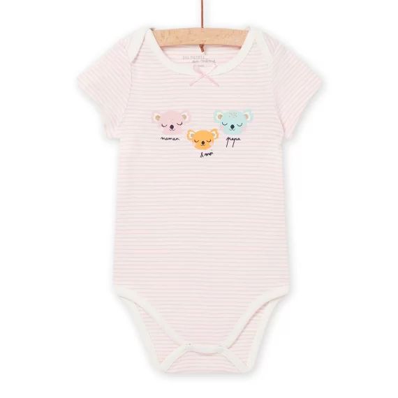Body Écru Et Rose Bébé Fille