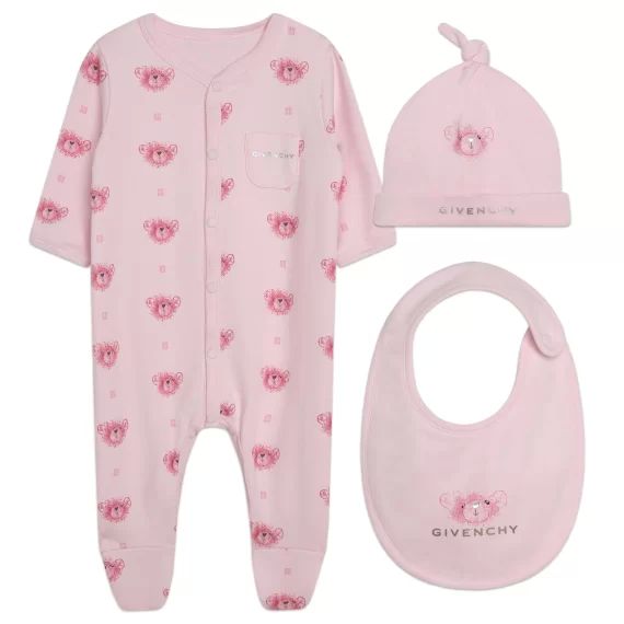 Ensemble naissance 3 pièces UNISEXE Rose
