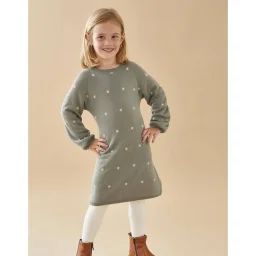 Robe jacquard à pois vert