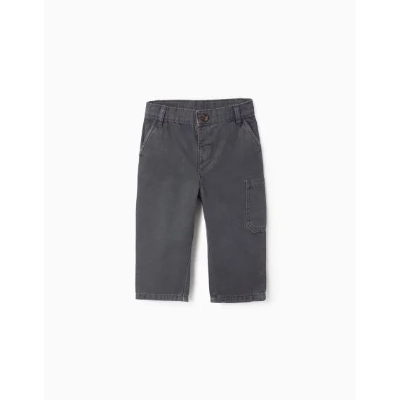 Pantalon Cargo En Coton Gris Foncé