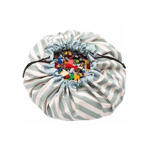 Sac à jouets 2 en 1 Printed Colors Rayures vertes