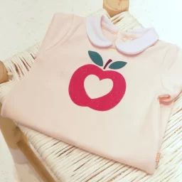 Pyjama avec col et imprimé Fille Rose
