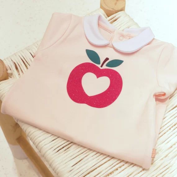 Pyjama avec col et imprimé Fille Rose
