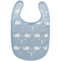 Bavoir à pression Baleine bleue en coton bio (34 cm)