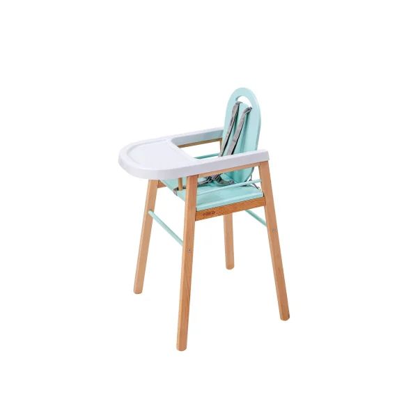 Chaise Haute Fixe Lili Hybride Bois Et Vert Mint
